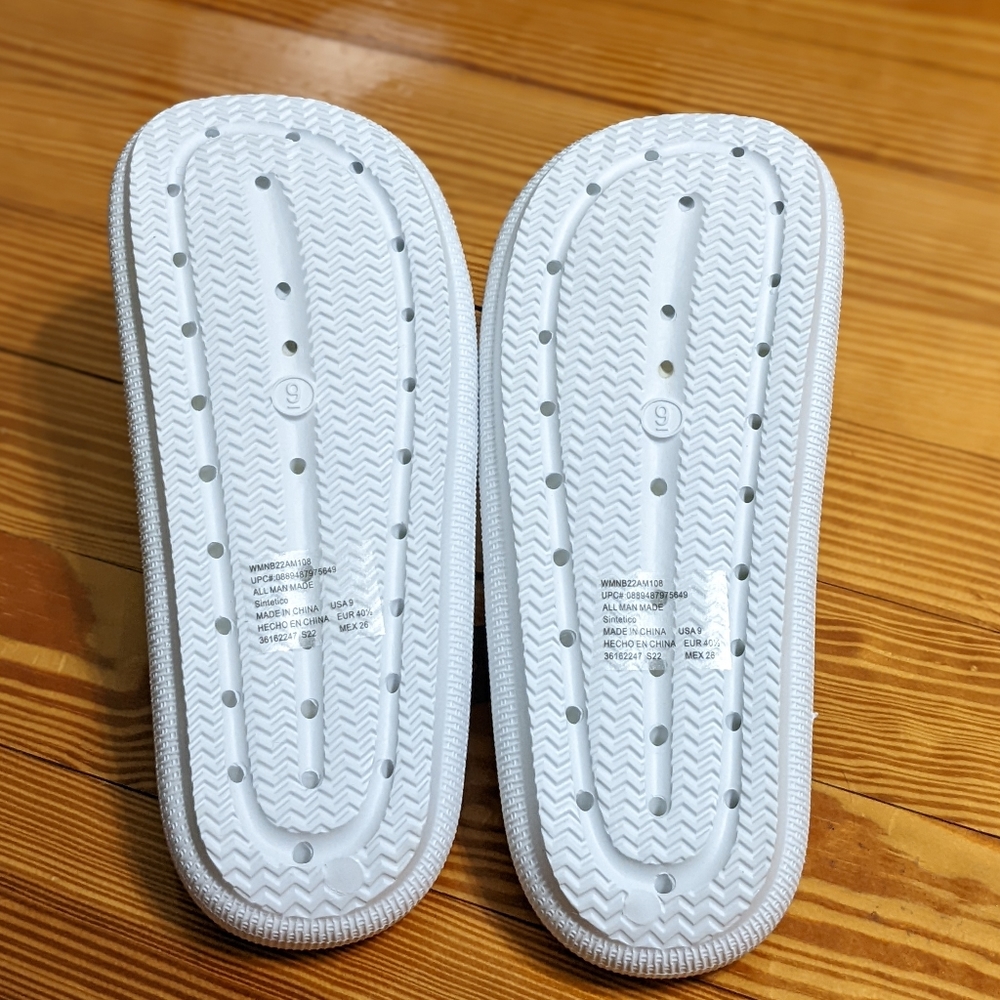 White Comfortable and Soft Women's Pillow Slides, Size 9, New With Tag,Size 9 - Picture 5 of 5